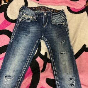 Rock Revival Women's Blue Distressed bootcut Jeans